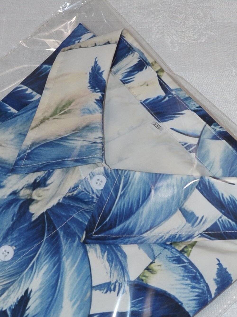 Tropical Blue Palm Tree Hawaiian Shirt -- Polyester Unbranded -- XXL